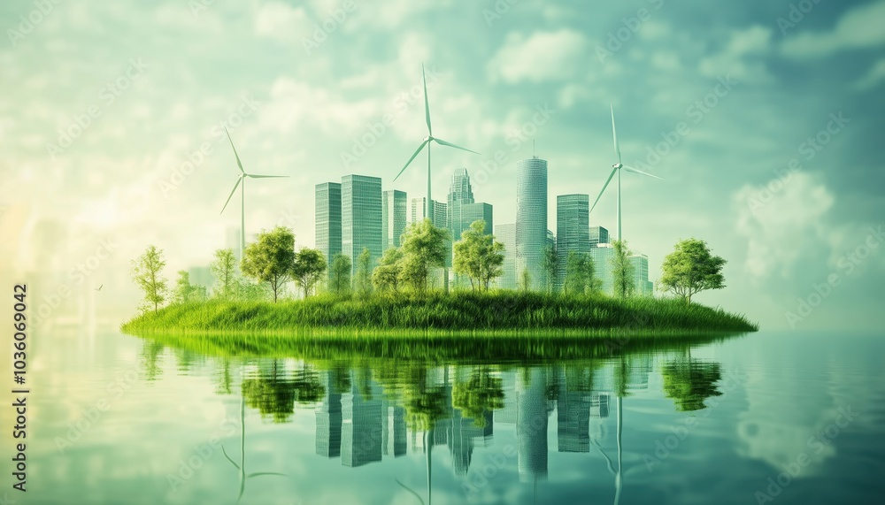 Illustration Set On Sustainable Development: Green Economy, Resource Management, Natural Resources Protection, Land Conservation, Renewable Energy Metaphors. Illustration Set On Sustainable Development: Green Economy, Resource Management, Natural Resources Protection, Land Conservation, Renewable Energy Metaphors.