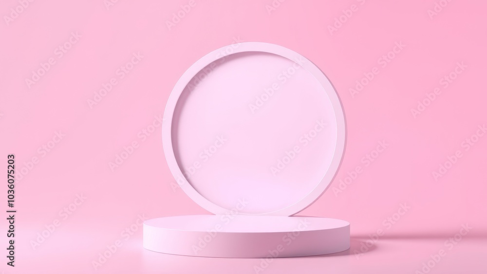 Podium for product presentation on soft light colour background. Podium for product presentation on soft light colour background.