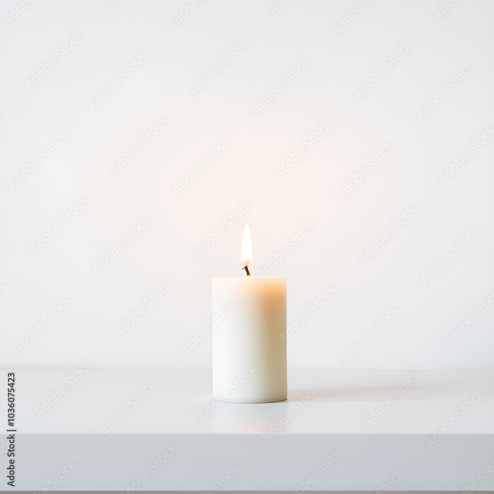 candle on minimal background, simple style candle on minimal background, simple style