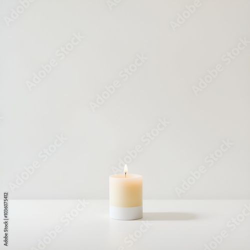 Wallpaper Mural candle on minimal background, simple style Torontodigital.ca