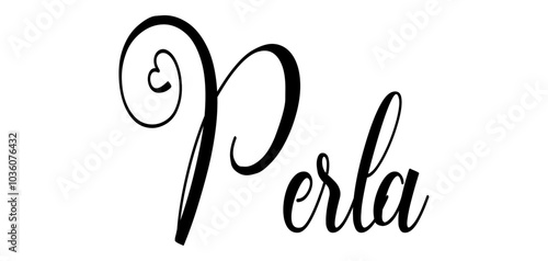 Perla - black color - word name written with heart - ideal for websites, presentations, cards, banners, sweatshirts, prints, cricut, silhouette, sublimations, labels, stickers


