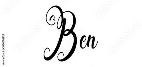 Ben - black color - word name written with heart - ideal for websites, presentations, cards, banners, sweatshirts, prints, cricut, silhouette, sublimations, labels, stickers

