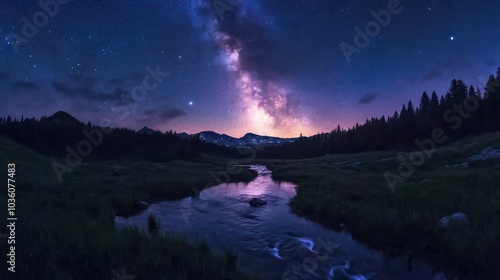 Night sky with Milky Way flowing through it milky way that perfo