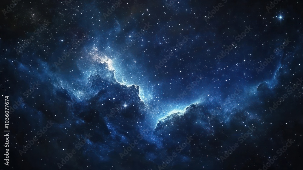 Fototapeta premium panorama dark blue night sky milky way and stars on dark background universe filled with stars nebula and galaxy celestial objects in the night sky constellations in the universe deep space wonders