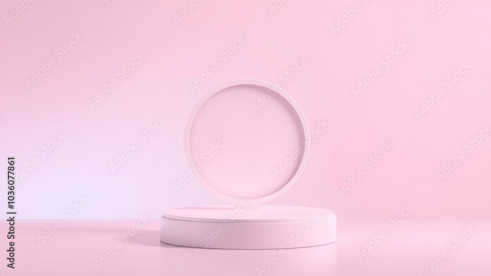 Podium for product presentation on soft light colour background. Podium for product presentation on soft light colour background.