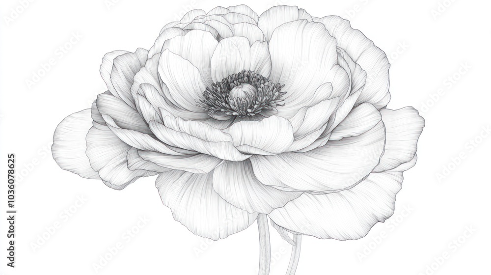 Anemone Flower Sketch Anemone Flower Sketch