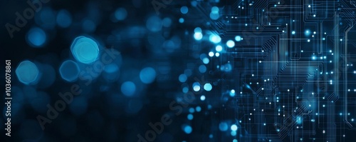 Wallpaper Mural A blue circuit board concept is connected to the internet and has a digital system. Torontodigital.ca