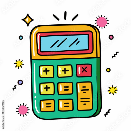 Calculator Doodle Calculator Hand Drawn 
