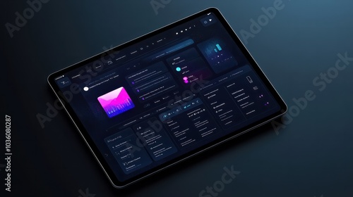 Tablet Display Showcasing Customizable Drag and Drop UI Elements for Sleek Website Prototype Design