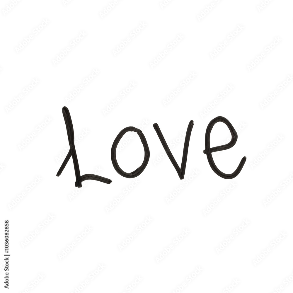 Written word love in black paint Isolated on a white background. Written word love in black paint Isolated on a white background.