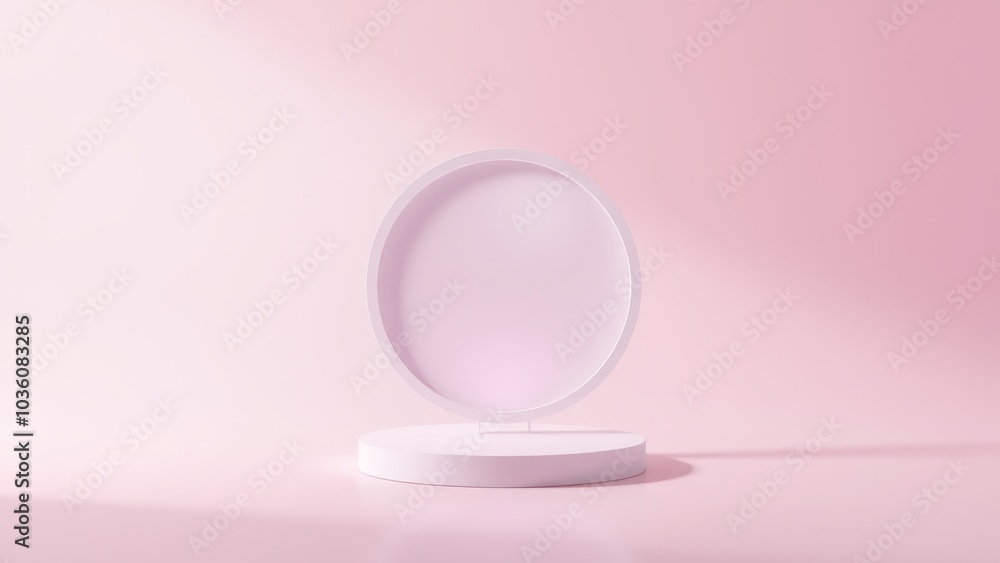 Podium for product presentation on soft light colour background. Podium for product presentation on soft light colour background.