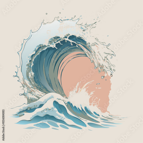 3D beautiful big waves on a isolated white background (21)