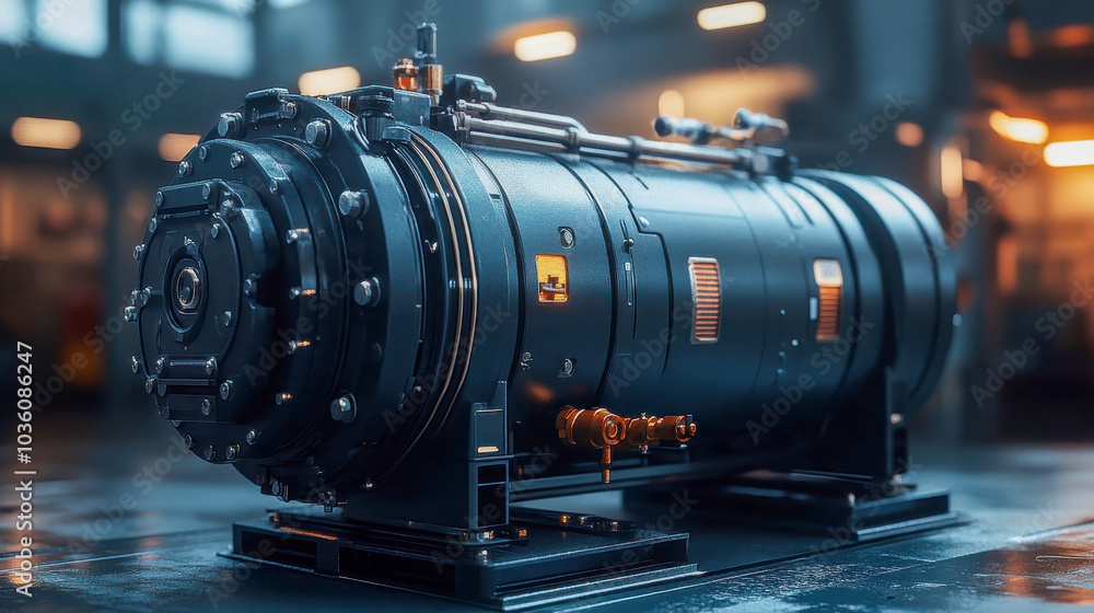 A detailed view of an air compressor system, isolated with a transparent background, showing industrial machinery parts and connections A detailed view of an air compressor system, isolated with a transparent background, showing industrial machinery parts and connections