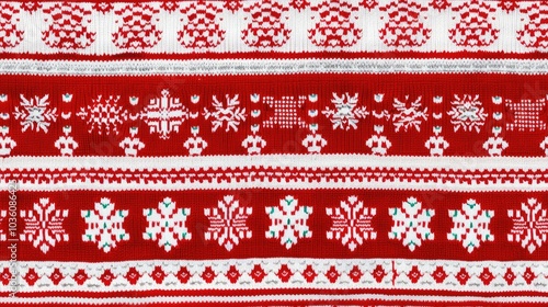 A red and white sweater pattern 