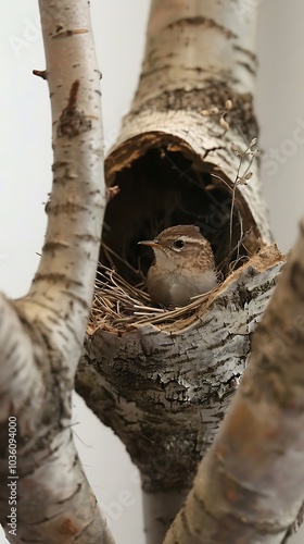 The nest contains a baby bird AI generative photo