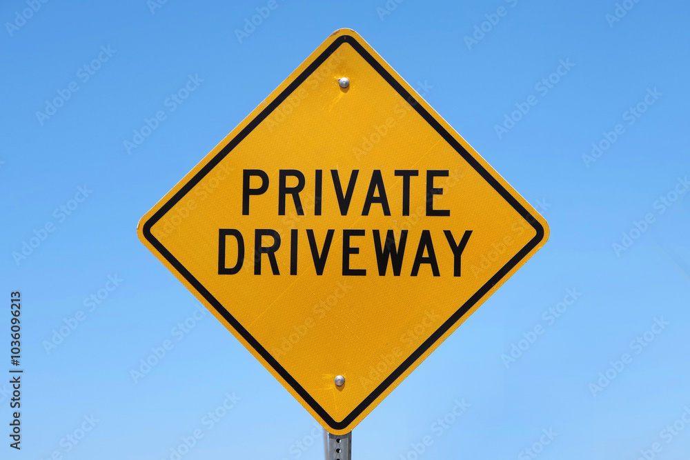 PRIVATE DRIVEWAY road sign warning PRIVATE DRIVEWAY road sign warning