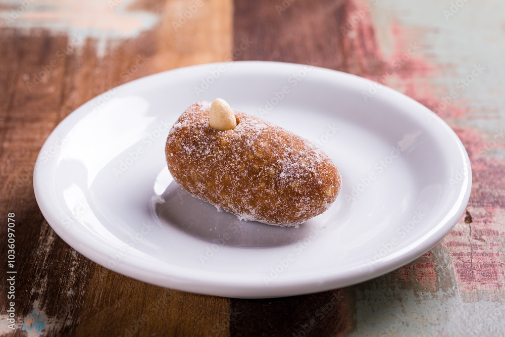 Delicious Dessert On White Plate in Rustic Setting Delicious Dessert On White Plate in Rustic Setting