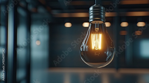 Hanging vintage light bulbs cast a soft glow in a dark room, enhancing the retro atmosphere for any stylish setting