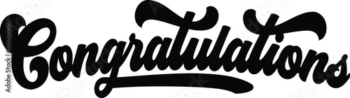 Groovy retro Congratulations lettering text vector illustration Adobe Illustrator Artwork