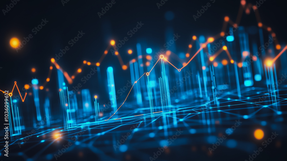 Abstract business network smart city and charts and graphs with statistics to innovative analyze business potential and forecast future development of companies growth. Abstract business network smart city and charts and graphs with statistics to innovative analyze business potential and forecast future development of companies growth.