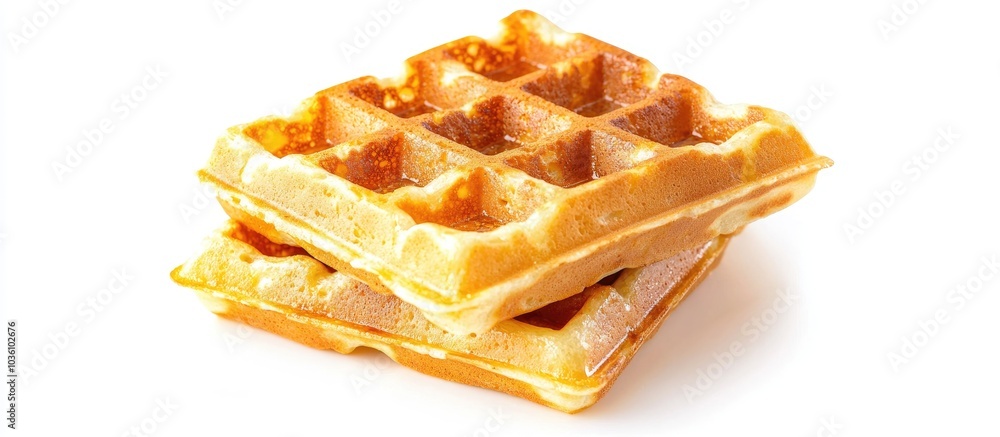 Waffles Belgian Over White Background Waffles Belgian Over White Background