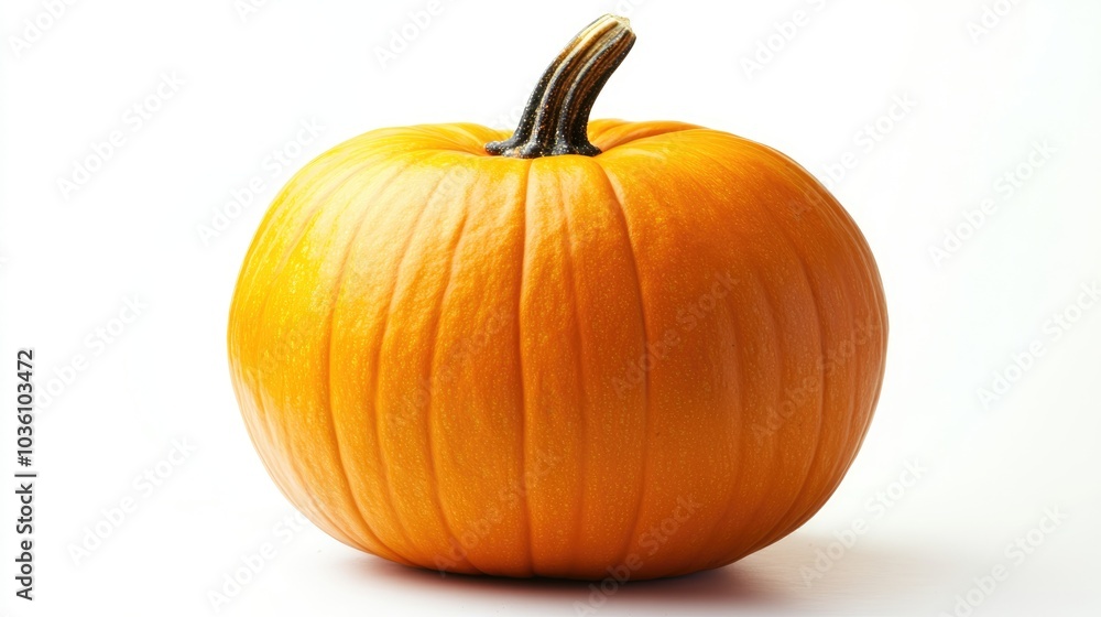 Obraz premium Orange musque de Provence pumpkin against a white backdrop