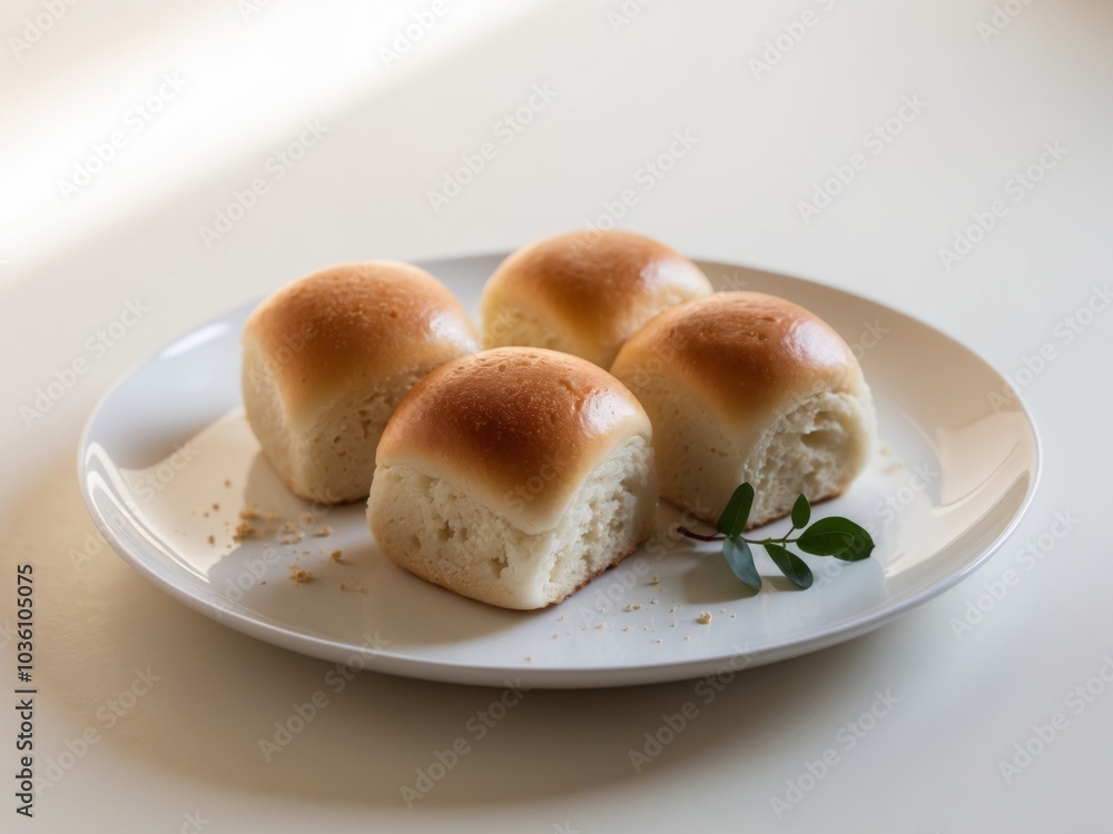 Freshly Baked Soft Dinner Rolls on a Plate. Freshly Baked Soft Dinner Rolls on a Plate.