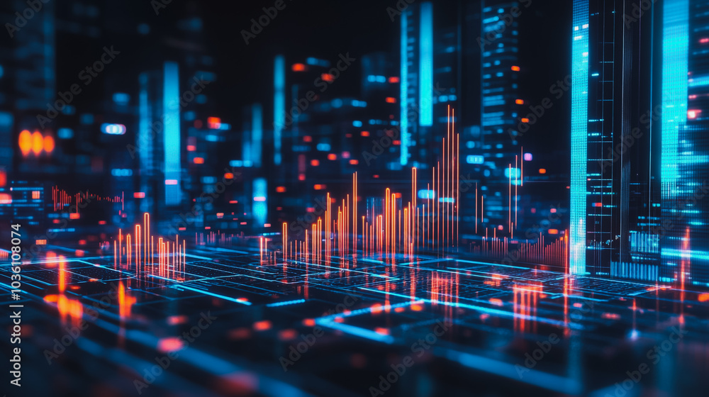 Abstract business network smart city and charts and graphs with statistics to innovative analyze business potential and forecast future development of companies growth. Abstract business network smart city and charts and graphs with statistics to innovative analyze business potential and forecast future development of companies growth.