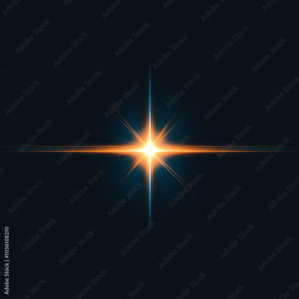 A bright, glowing star with a light beam against a dark background. A bright, glowing star with a light beam against a dark background.
