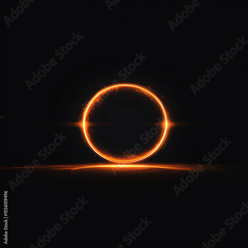 Abstract glowing ring in a dark background.