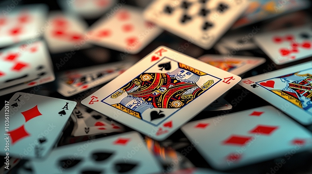 A stack of cards sits atop a black table with others nearby A stack of cards sits atop a black table with others nearby