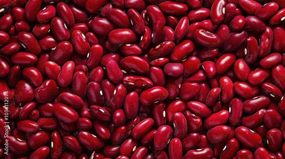 Close up of a vibrant heap of organic red kidney beans filling the entire frame for a fresh and natural appearance Close up of a vibrant heap of organic red kidney beans filling the entire frame for a fresh and natural appearance