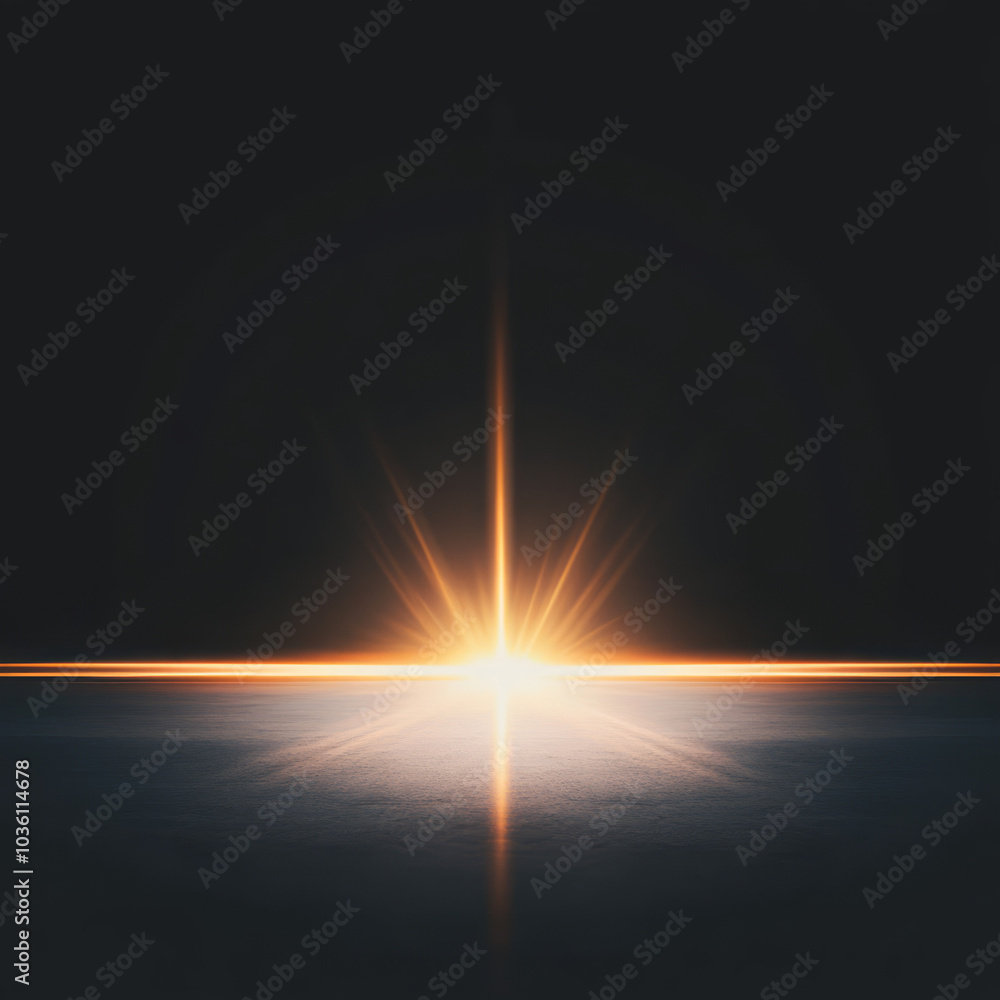 A bright golden light shines through a dark sky.