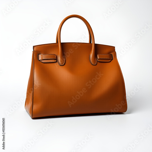 luxury leather handbag on minimal background 