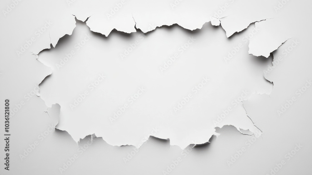 Ripped white paper with a hole in the middle, perfect for your text or image. Ripped white paper with a hole in the middle, perfect for your text or image.
