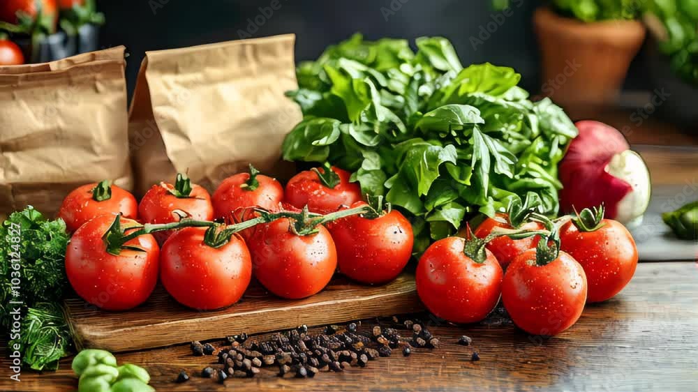 Assortment of fresh vegetables including carrots, peppers, lettuce, and cucumbers in a cardboard box, perfect for a healthy diet