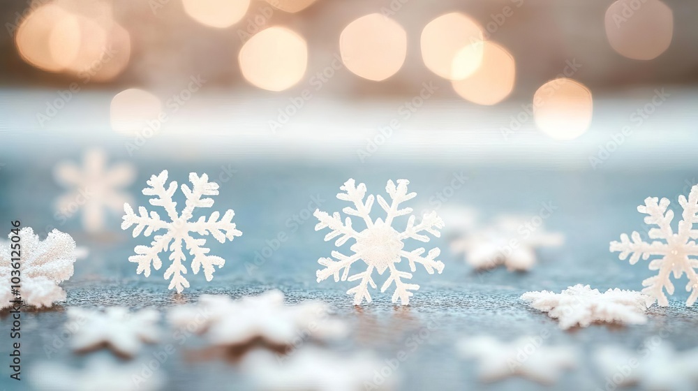 Close-up of snowflakes melting on a warm surface, fleeting winter moments Close-up of snowflakes melting on a warm surface, fleeting winter moments