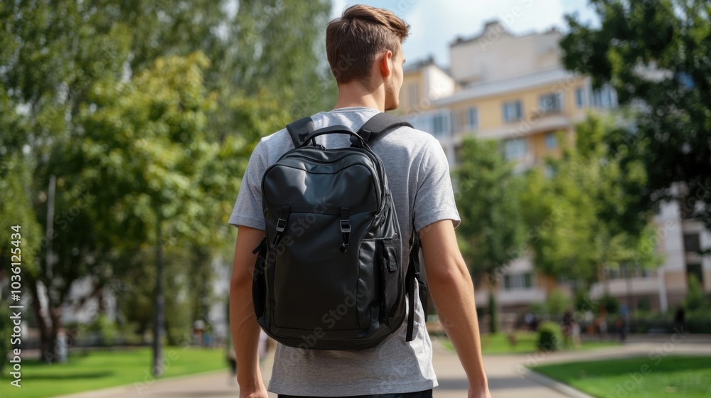 Obraz premium College-Studenten schlendern im Frühling über den Campus, um sich über Bildungs- und Reisekonzepte zu informieren