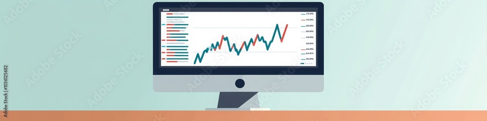 Computer Screen Financial Graphs, Charts, Isolated, on a LinkedIn Banner, Background, AI Generated Computer Screen Financial Graphs, Charts, Isolated, on a LinkedIn Banner, Background, AI Generated