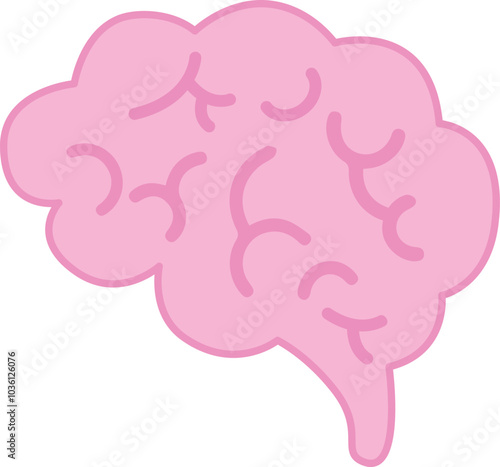 A Human Brain Symbol flat icon.