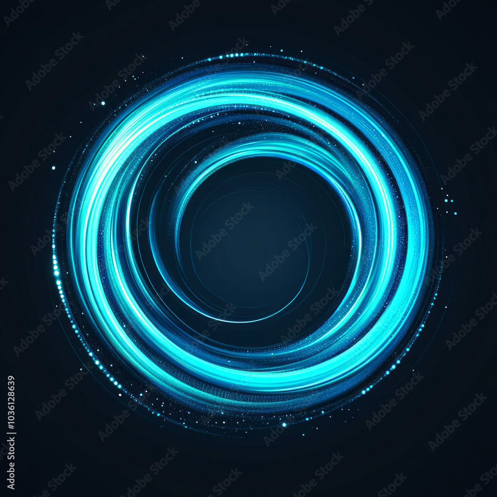 Abstract blue glowing spiral with a dark background. Abstract blue glowing spiral with a dark background.