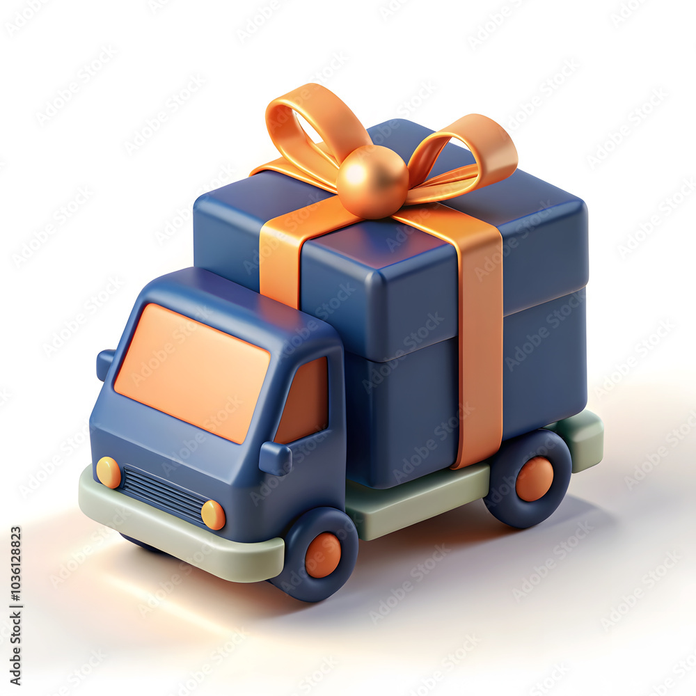 Delivery van with gift box Delivery van with gift box