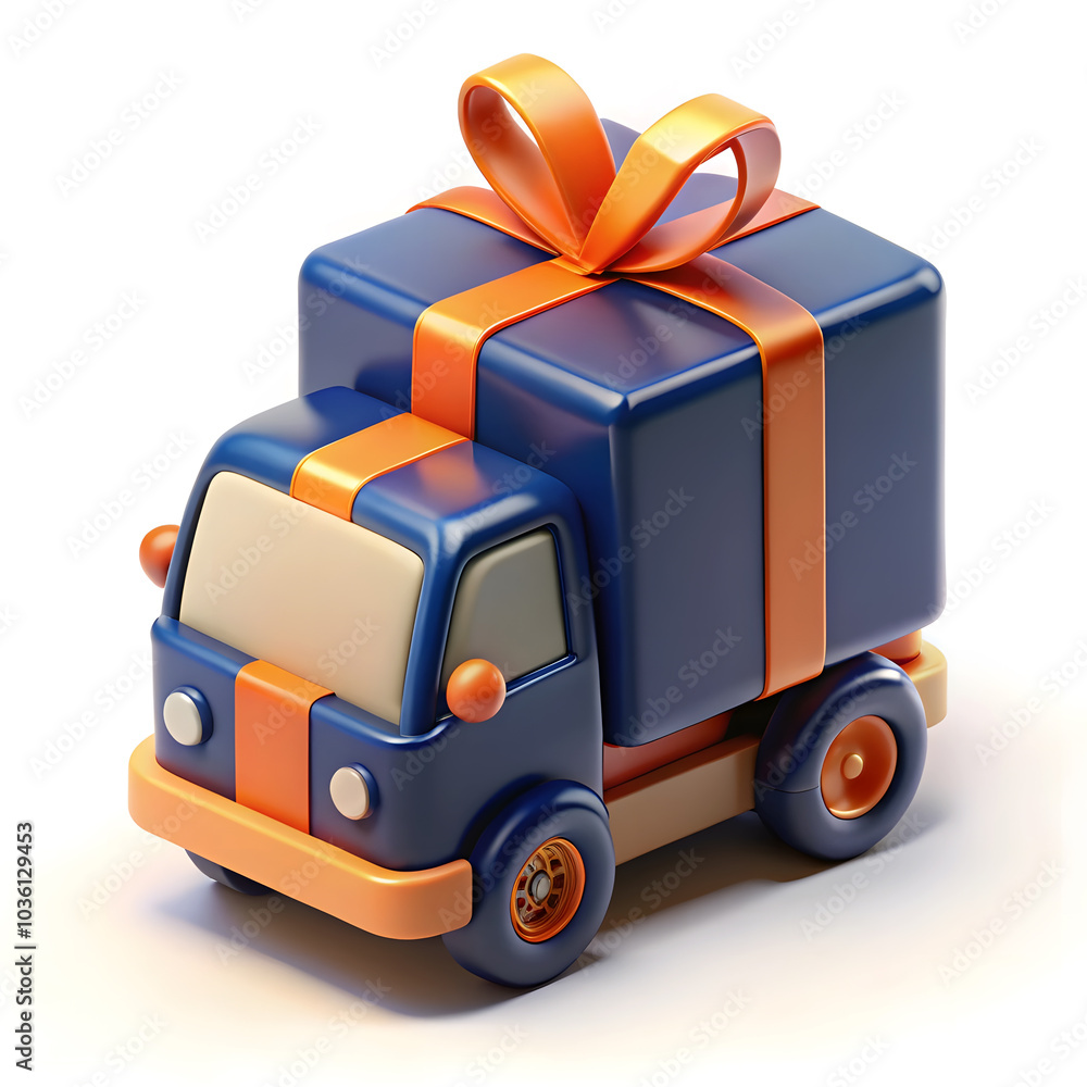 Delivery van with gift box Delivery van with gift box