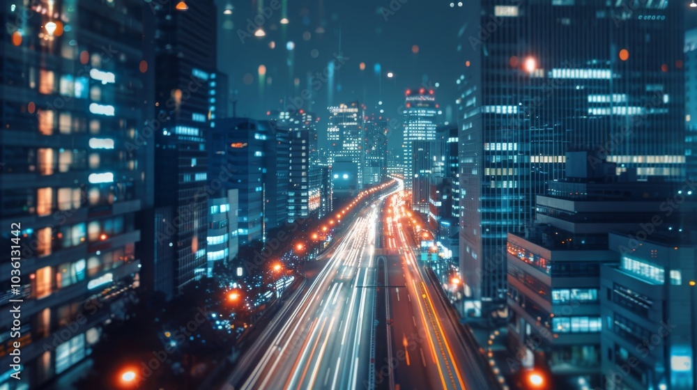 Obraz premium Smart city infrastructure with connected devices and IoT
