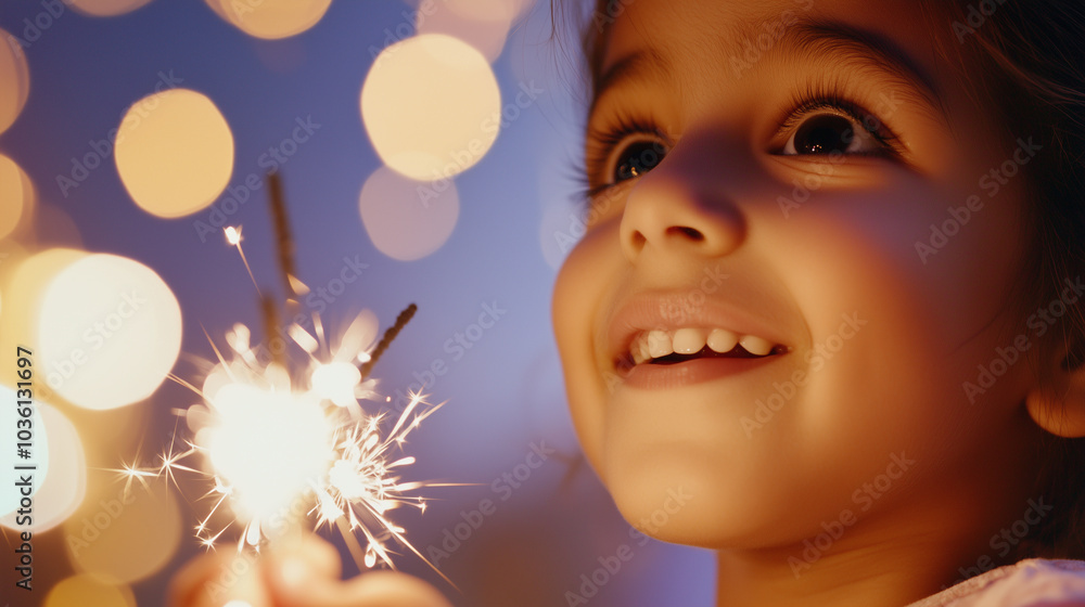 Child with Sparkler Celebrating Diwali Joy and Innocence Child with Sparkler Celebrating Diwali Joy and Innocence