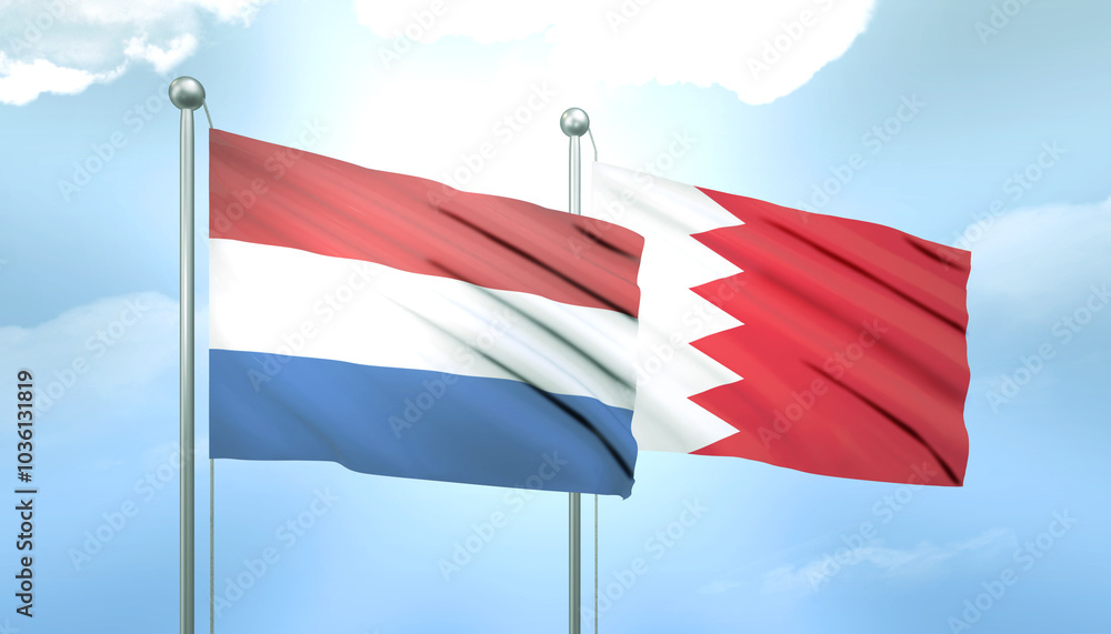 Netherlands and Bahrain Flag Together A Concept of Relations Netherlands and Bahrain Flag Together A Concept of Relations
