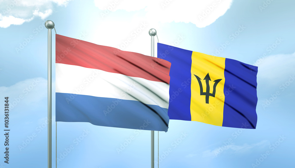 Netherlands and Barbados Flag Together A Concept of Relations Netherlands and Barbados Flag Together A Concept of Relations