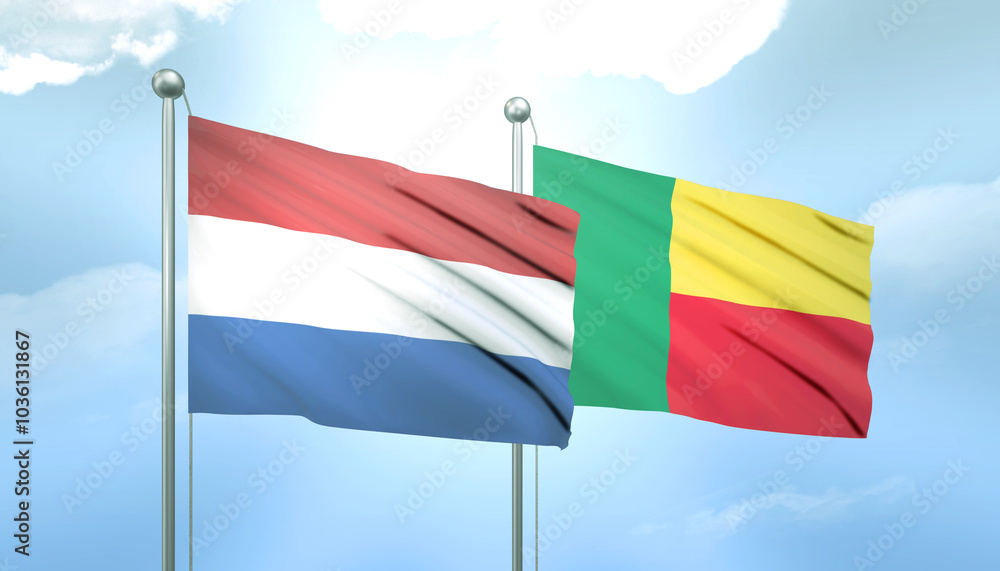 Netherlands and Benin Flag Together A Concept of Relations Netherlands and Benin Flag Together A Concept of Relations