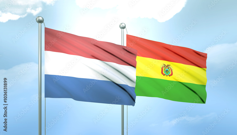 Netherlands and Bolivia Flag Together A Concept of Relations Netherlands and Bolivia Flag Together A Concept of Relations