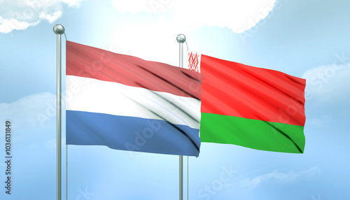 Netherlands and Belarus Flag Together A Concept of Relations